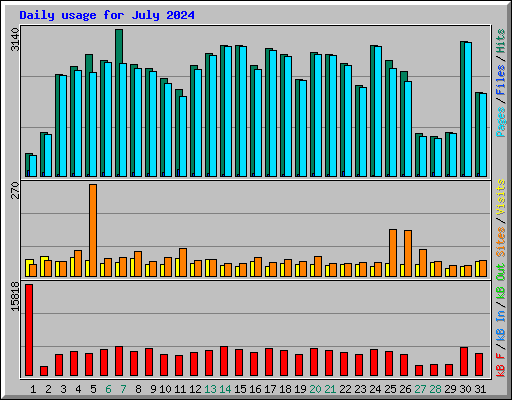 Daily usage for July 2024