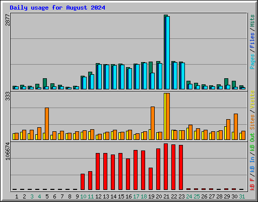 Daily usage for August 2024