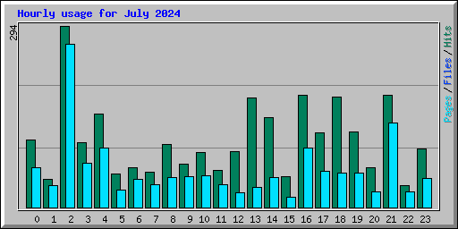 Hourly usage for July 2024