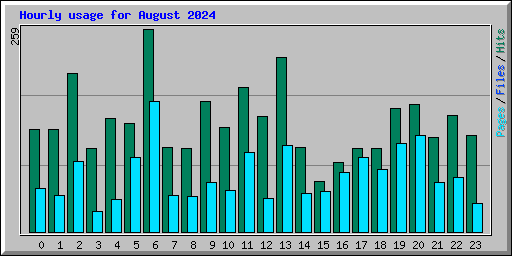 Hourly usage for August 2024